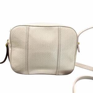Fossil Gemma Cream Pebbled Leather Crossbody Small Camera Bag Adjustable Strap